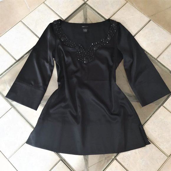 BCBGMaxAzria Silky Soft Black Cover Up or Top, szS - Picture 2 of 6